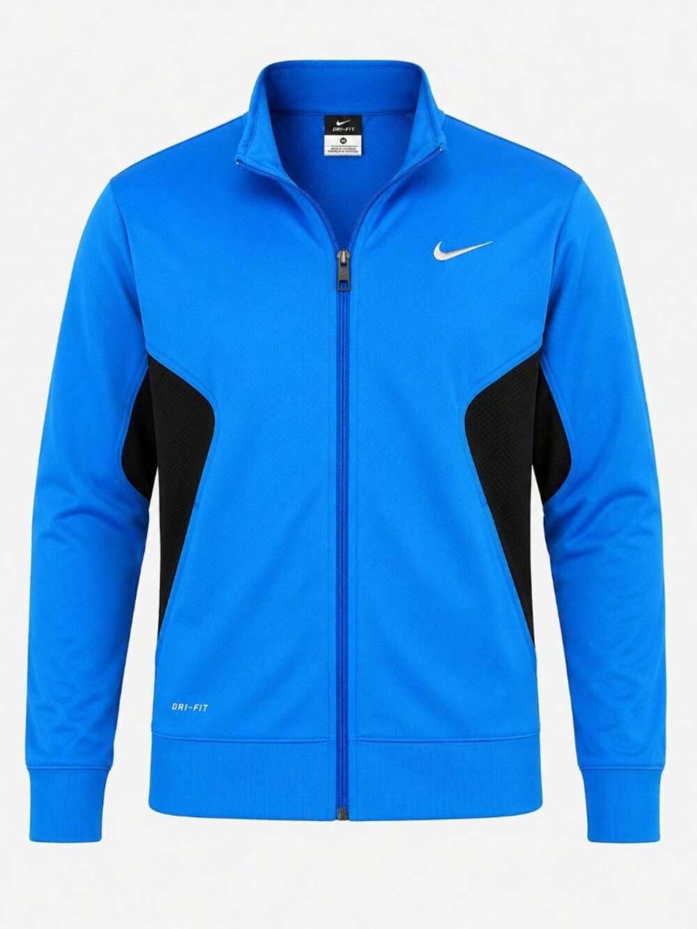 Nike Dri-Fit Youth XL Full-Zip Jacket Blue Black XL Lightweight Activewear